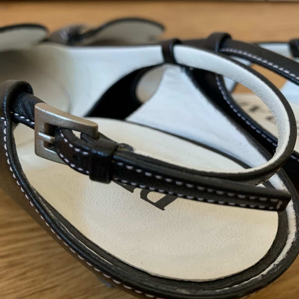 Prada/Slingback Sandals/Black leather - Picture 3 of 7